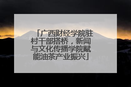 广西财经学院驻村干部搭桥，新闻与文化传播学院赋能油茶产业振兴